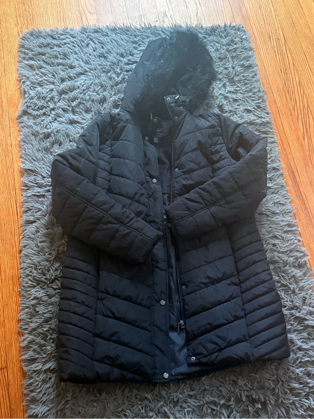 Weatherproof Black Quilted Puffer Jacket with Hood